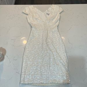 White sequin cocktail dress